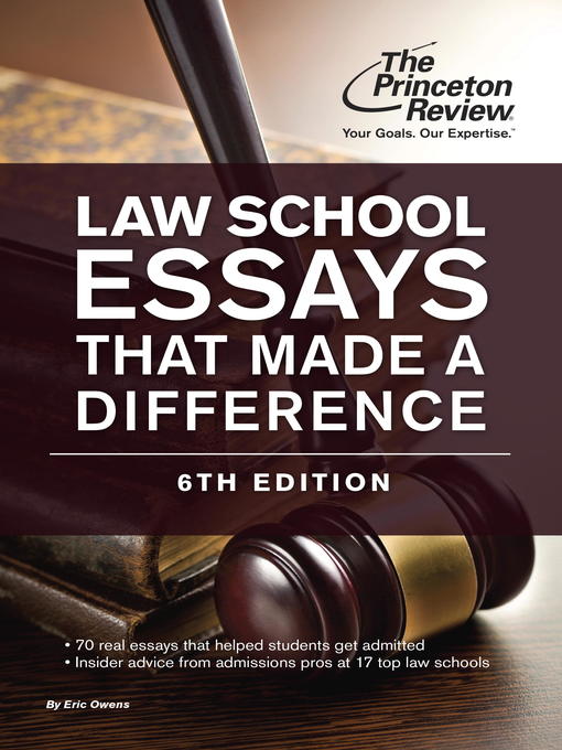 Title details for Law School Essays That Made a Difference by The Princeton Review - Available